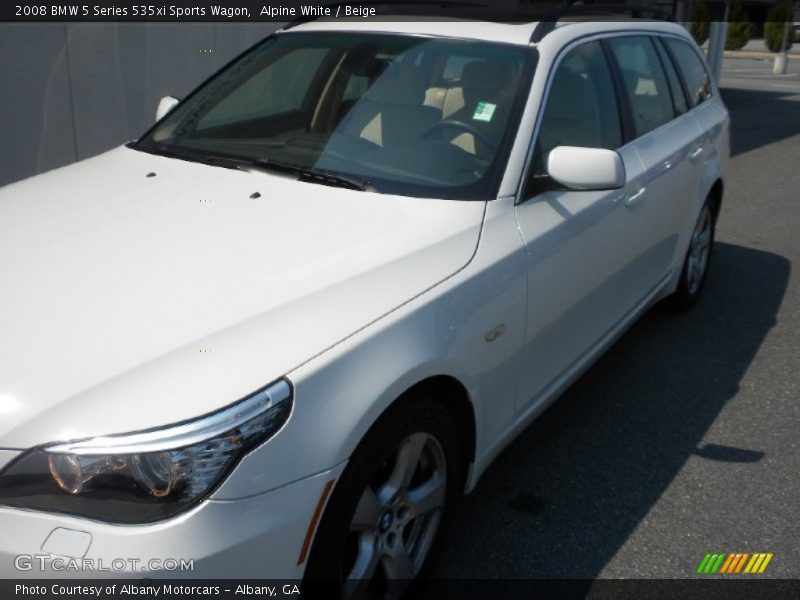 Alpine White / Beige 2008 BMW 5 Series 535xi Sports Wagon
