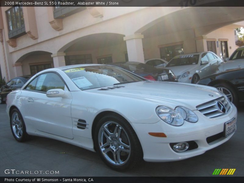 Alabaster White / Stone 2008 Mercedes-Benz SL 550 Roadster