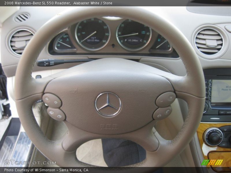Alabaster White / Stone 2008 Mercedes-Benz SL 550 Roadster