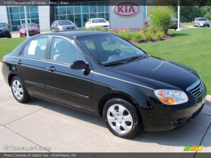 Black / Black 2007 Kia Spectra EX Sedan