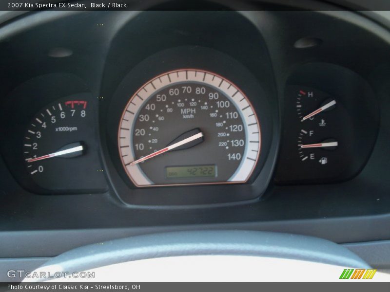 Black / Black 2007 Kia Spectra EX Sedan