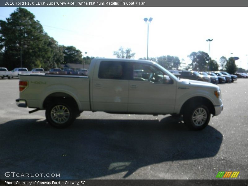 White Platinum Metallic Tri Coat / Tan 2010 Ford F150 Lariat SuperCrew 4x4