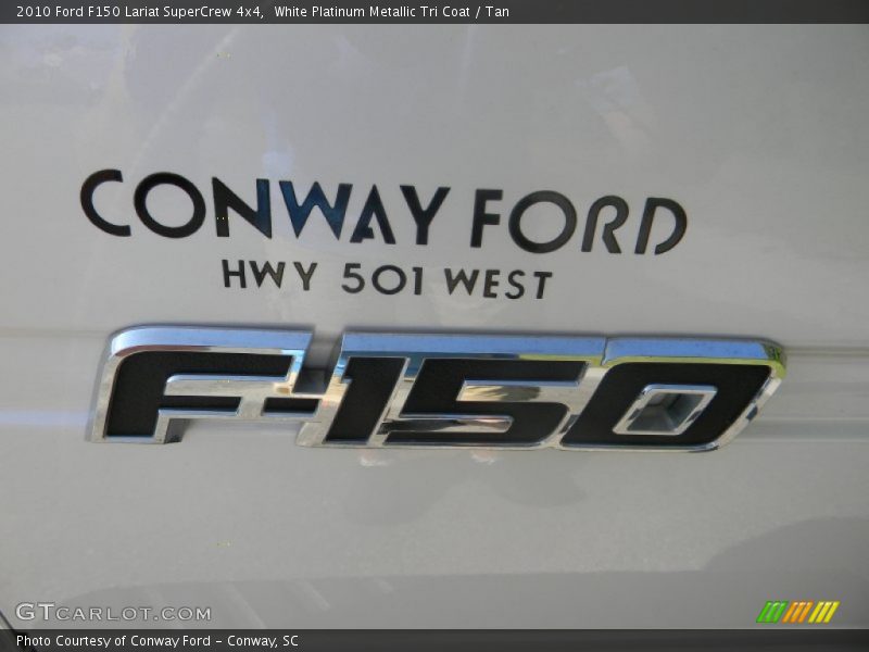 White Platinum Metallic Tri Coat / Tan 2010 Ford F150 Lariat SuperCrew 4x4