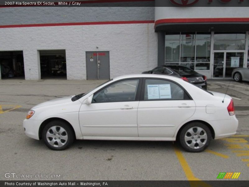 White / Gray 2007 Kia Spectra EX Sedan