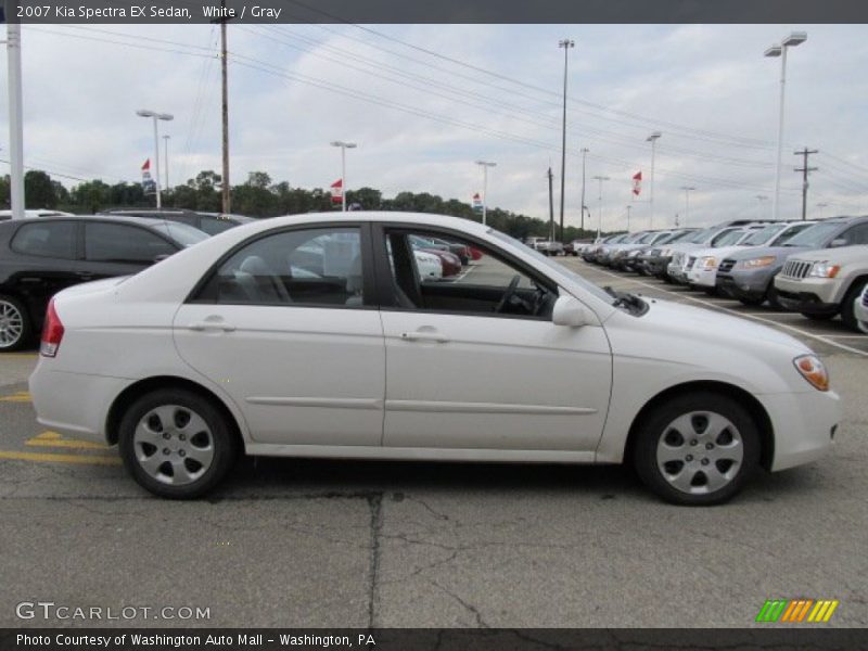 White / Gray 2007 Kia Spectra EX Sedan