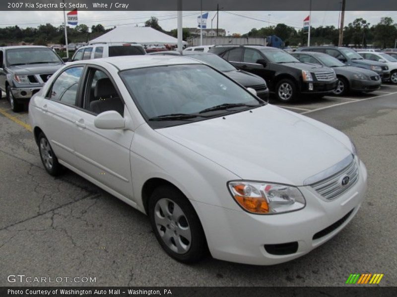 White / Gray 2007 Kia Spectra EX Sedan