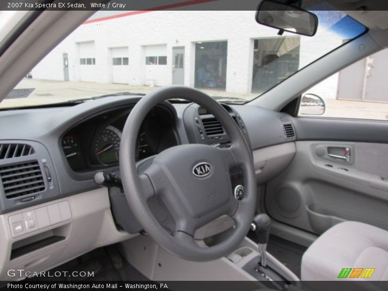 White / Gray 2007 Kia Spectra EX Sedan