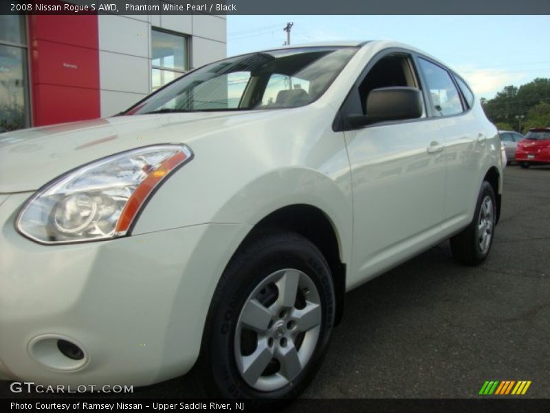 Phantom White Pearl / Black 2008 Nissan Rogue S AWD