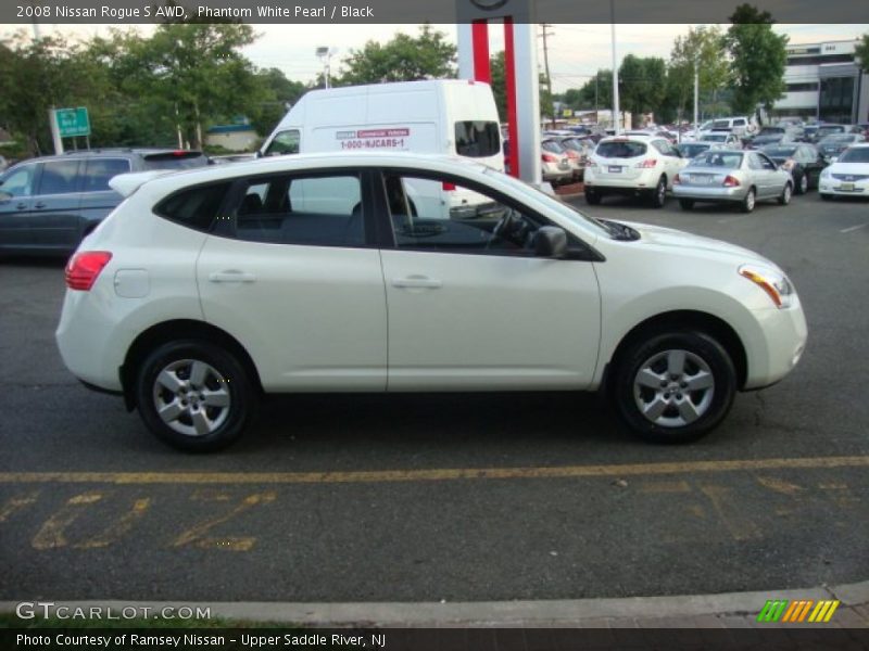 Phantom White Pearl / Black 2008 Nissan Rogue S AWD