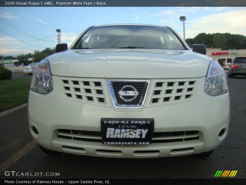 Phantom White Pearl / Black 2008 Nissan Rogue S AWD