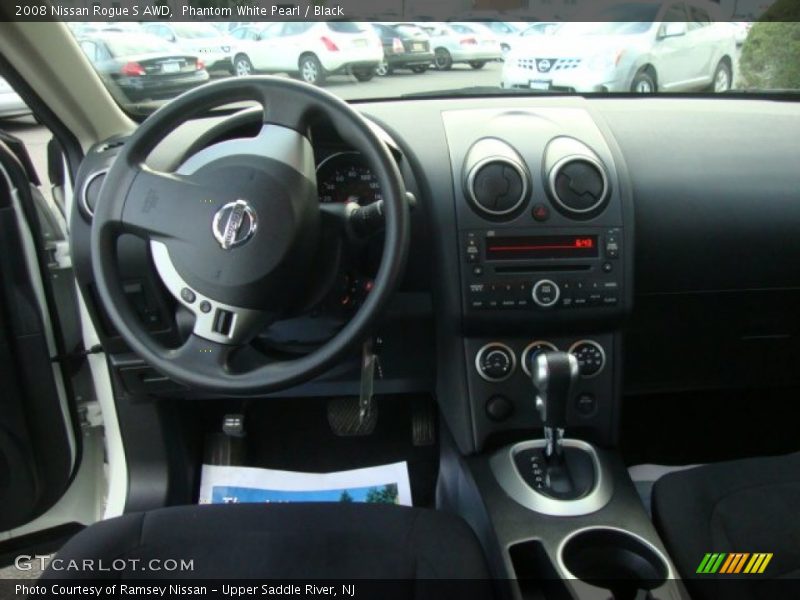 Phantom White Pearl / Black 2008 Nissan Rogue S AWD