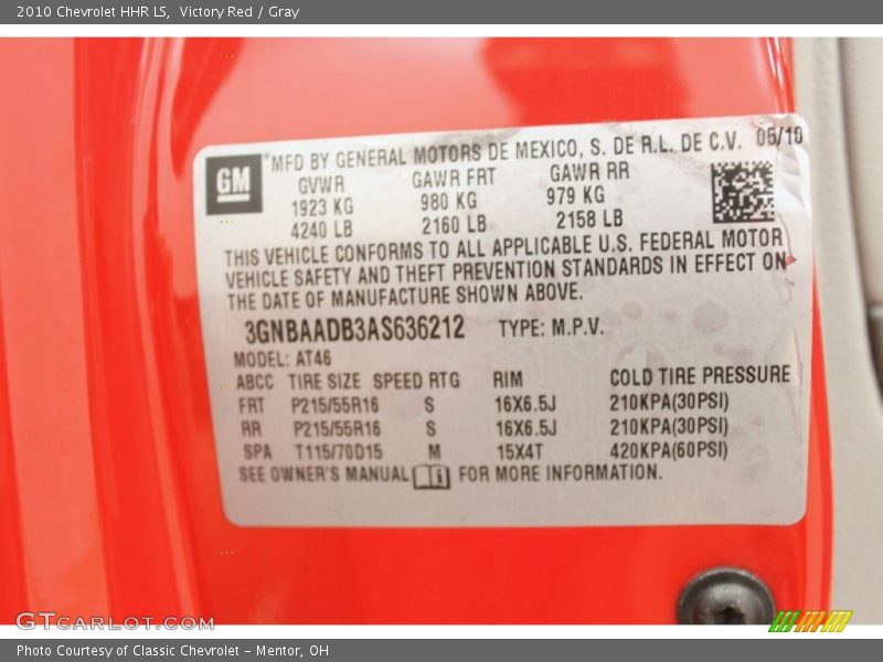 Victory Red / Gray 2010 Chevrolet HHR LS