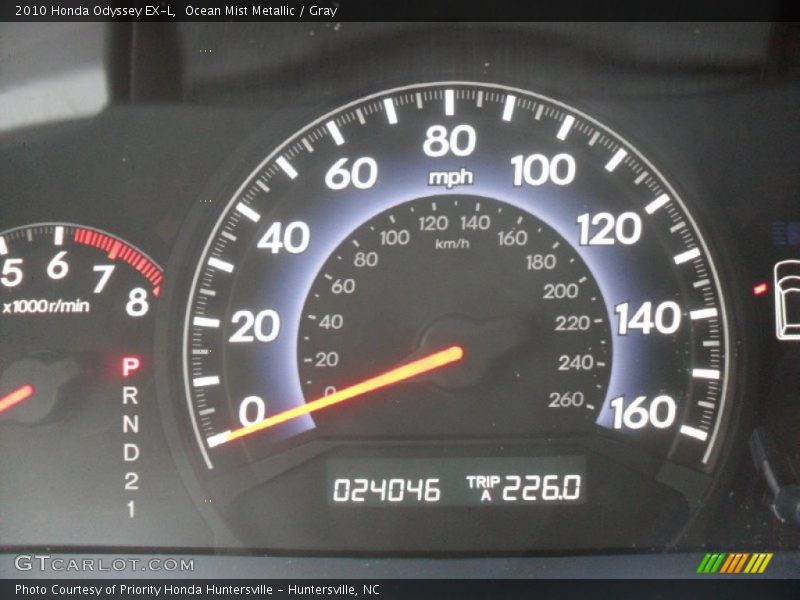 Ocean Mist Metallic / Gray 2010 Honda Odyssey EX-L