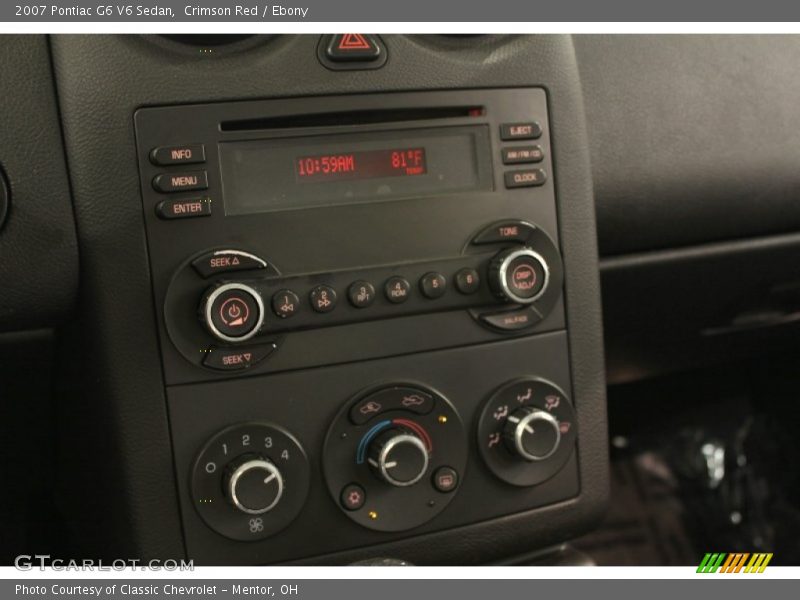 Crimson Red / Ebony 2007 Pontiac G6 V6 Sedan