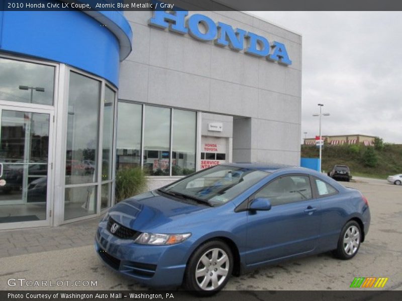 Atomic Blue Metallic / Gray 2010 Honda Civic LX Coupe