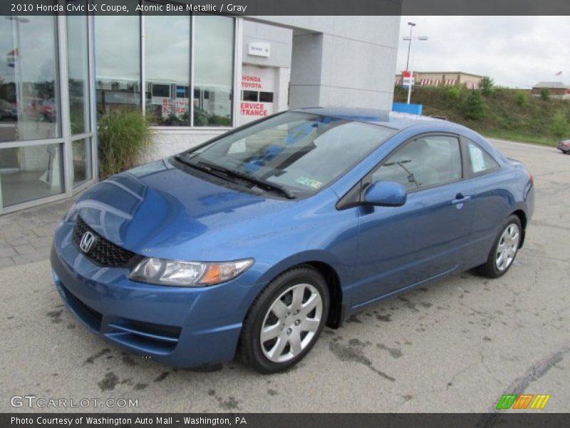 Atomic Blue Metallic / Gray 2010 Honda Civic LX Coupe