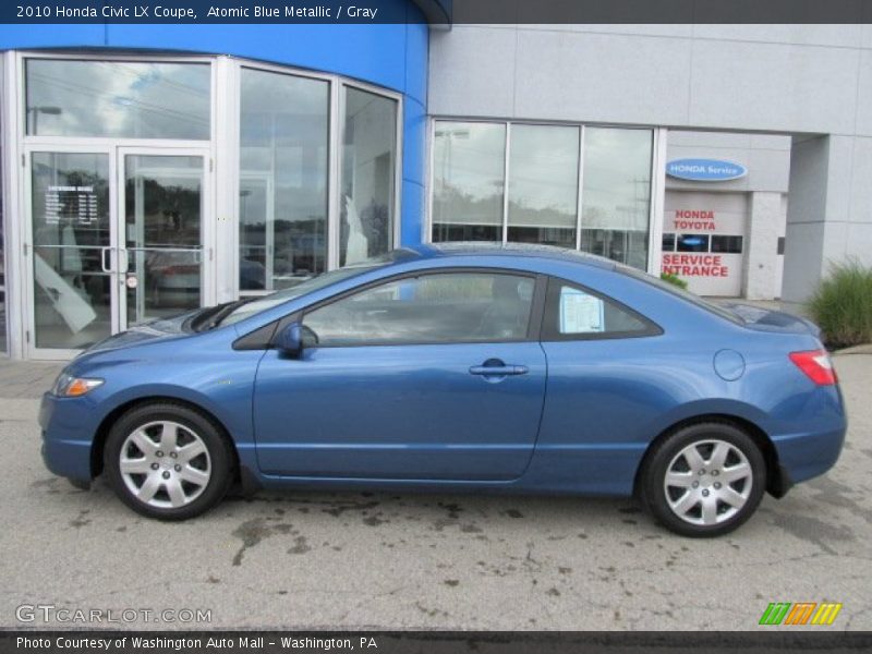 Atomic Blue Metallic / Gray 2010 Honda Civic LX Coupe