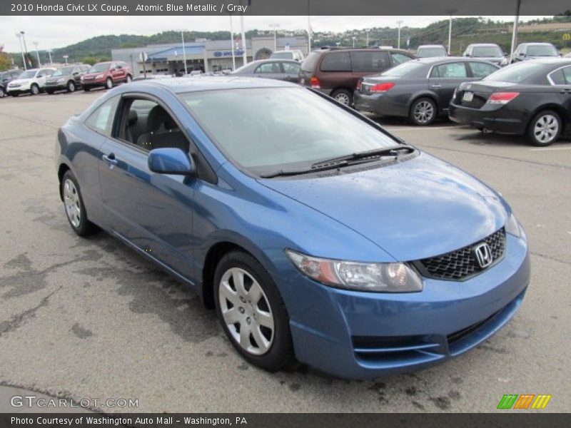 Atomic Blue Metallic / Gray 2010 Honda Civic LX Coupe