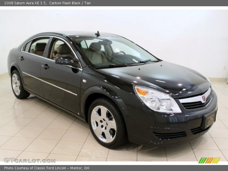 Carbon Flash Black / Tan 2008 Saturn Aura XE 3.5