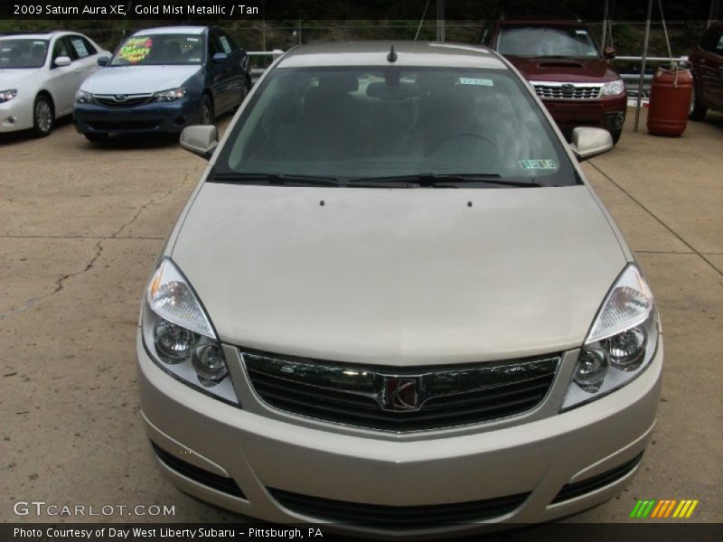 Gold Mist Metallic / Tan 2009 Saturn Aura XE