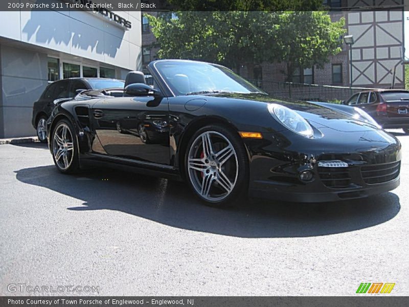 Black / Black 2009 Porsche 911 Turbo Cabriolet