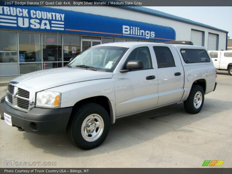 Bright Silver Metallic / Medium Slate Gray 2007 Dodge Dakota ST Quad Cab 4x4