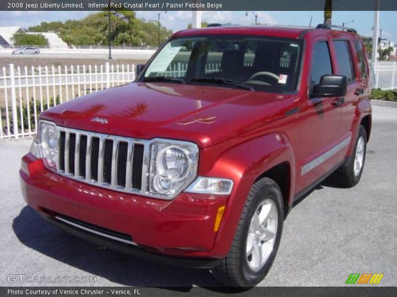 Inferno Red Crystal Pearl / Pastel Pebble Beige 2008 Jeep Liberty Limited