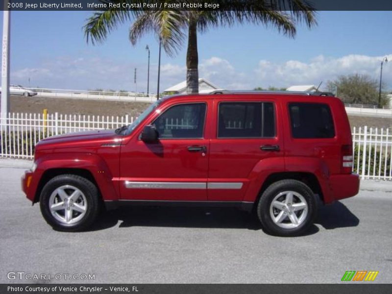 Inferno Red Crystal Pearl / Pastel Pebble Beige 2008 Jeep Liberty Limited
