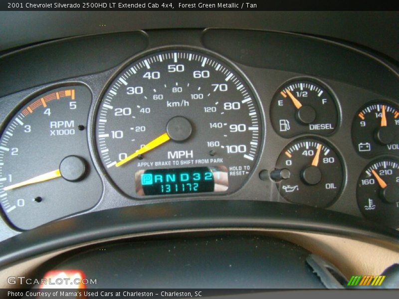 Forest Green Metallic / Tan 2001 Chevrolet Silverado 2500HD LT Extended Cab 4x4