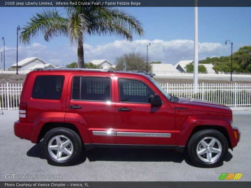 Inferno Red Crystal Pearl / Pastel Pebble Beige 2008 Jeep Liberty Limited