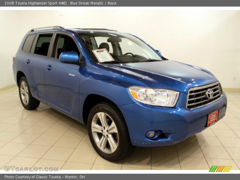 Blue Streak Metallic / Black 2008 Toyota Highlander Sport 4WD
