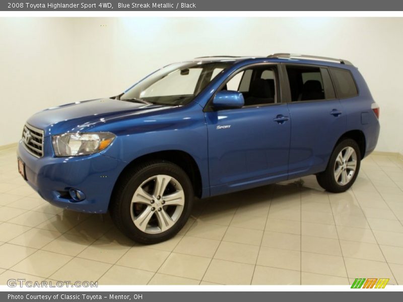 Blue Streak Metallic / Black 2008 Toyota Highlander Sport 4WD