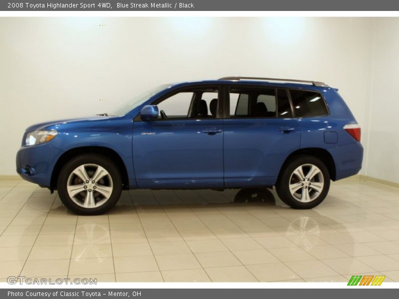 Blue Streak Metallic / Black 2008 Toyota Highlander Sport 4WD
