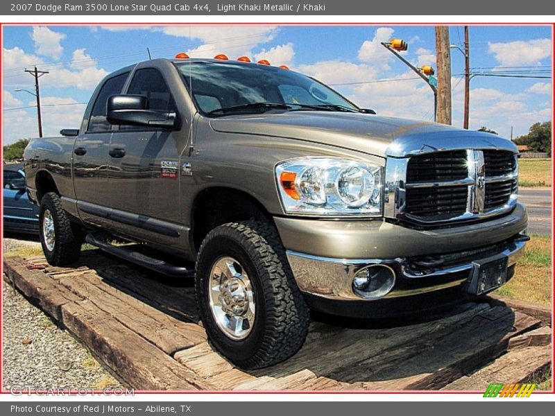 Light Khaki Metallic / Khaki 2007 Dodge Ram 3500 Lone Star Quad Cab 4x4