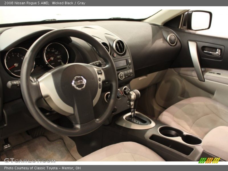 Wicked Black / Gray 2008 Nissan Rogue S AWD