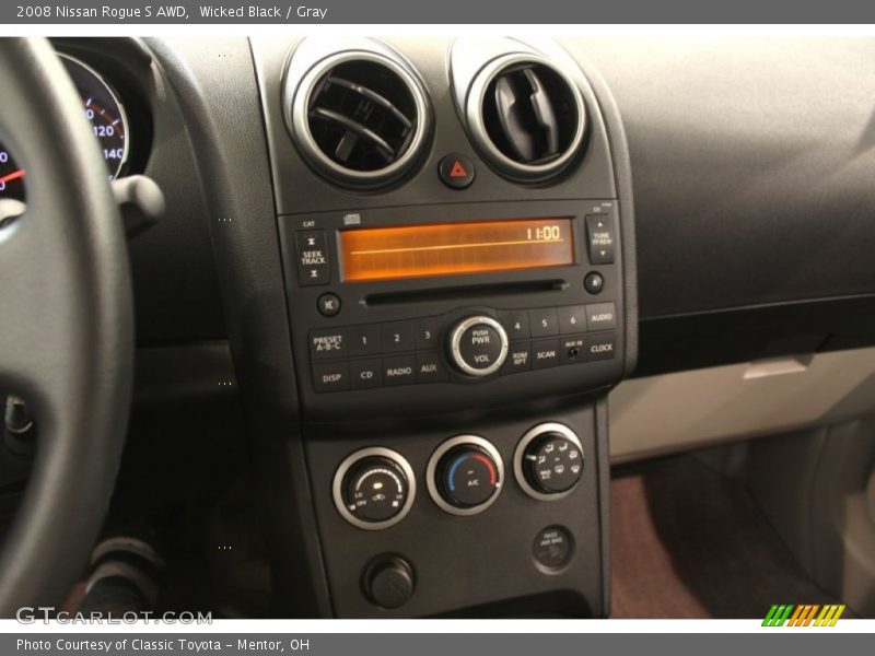 Wicked Black / Gray 2008 Nissan Rogue S AWD