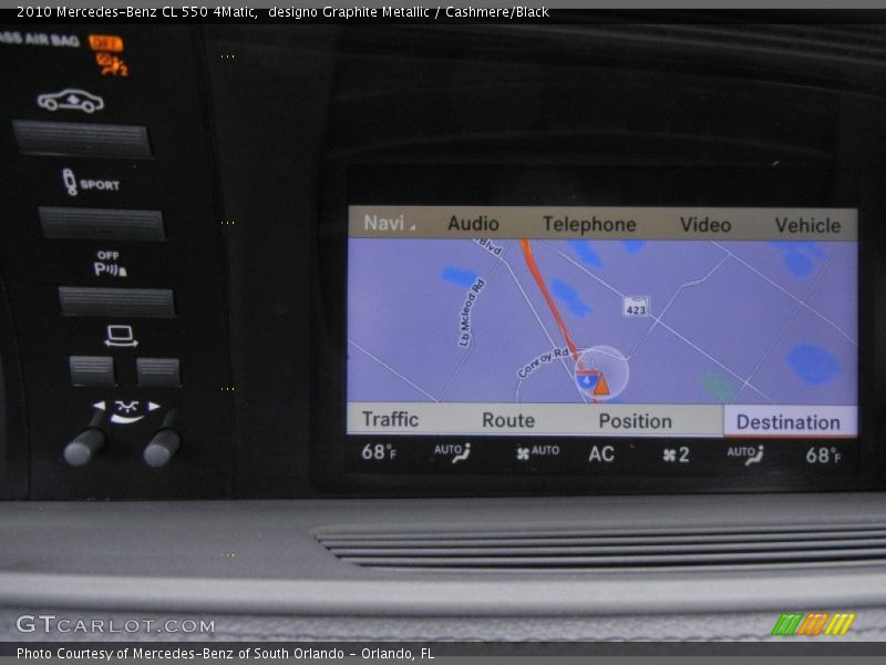 Navigation of 2010 CL 550 4Matic