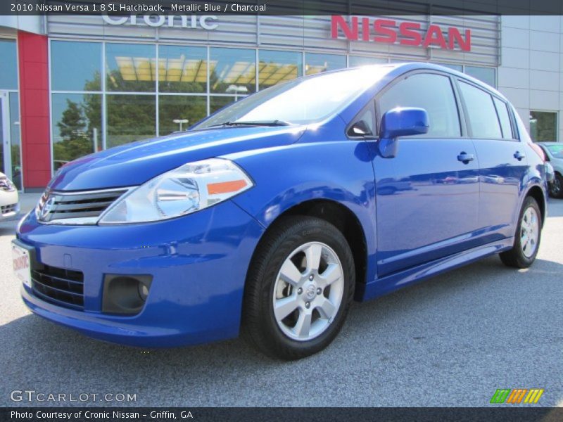 Metallic Blue / Charcoal 2010 Nissan Versa 1.8 SL Hatchback