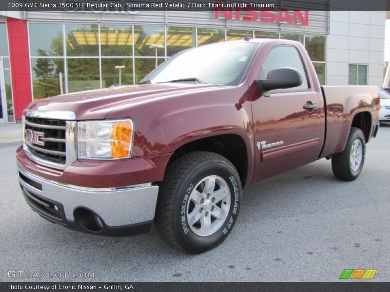Sonoma Red Metallic / Dark Titanium/Light Titanium 2009 GMC Sierra 1500 SLE Regular Cab