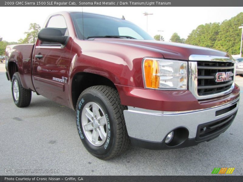 Front 3/4 View of 2009 Sierra 1500 SLE Regular Cab