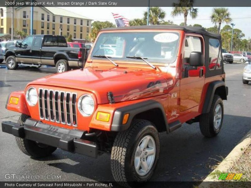 Impact Orange / Dark Slate Gray 2006 Jeep Wrangler X 4x4