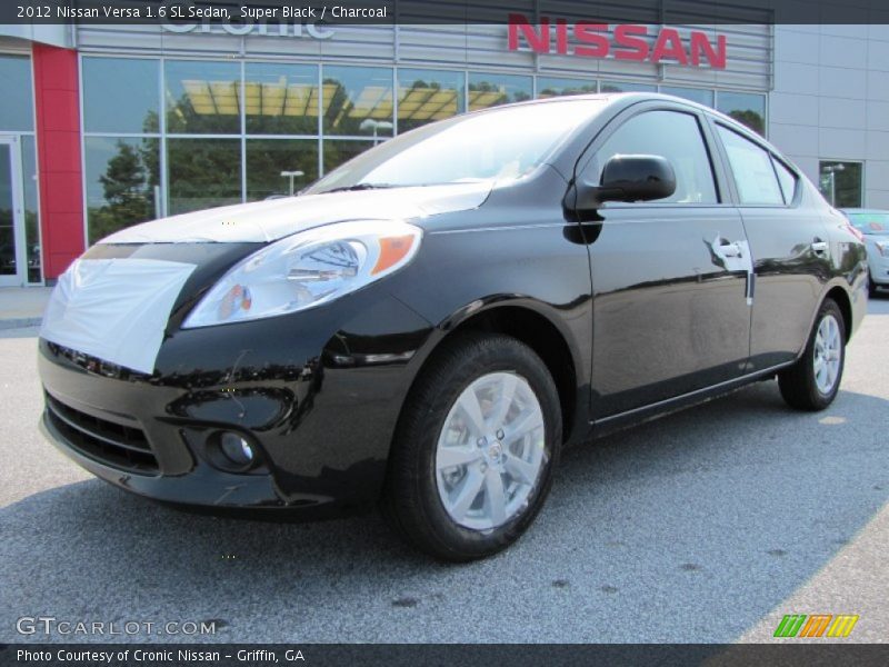 Super Black / Charcoal 2012 Nissan Versa 1.6 SL Sedan