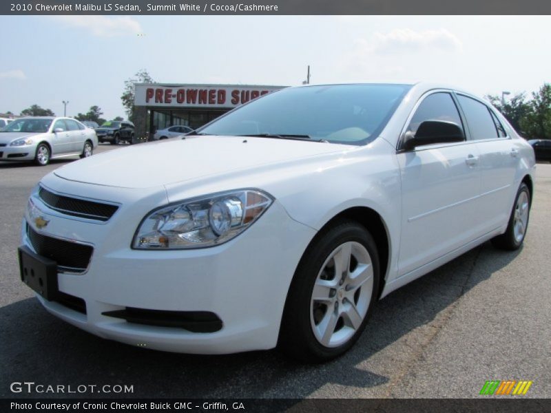 Summit White / Cocoa/Cashmere 2010 Chevrolet Malibu LS Sedan