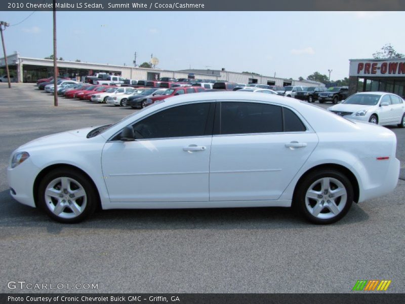 Summit White / Cocoa/Cashmere 2010 Chevrolet Malibu LS Sedan