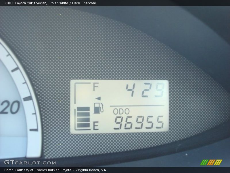 Polar White / Dark Charcoal 2007 Toyota Yaris Sedan