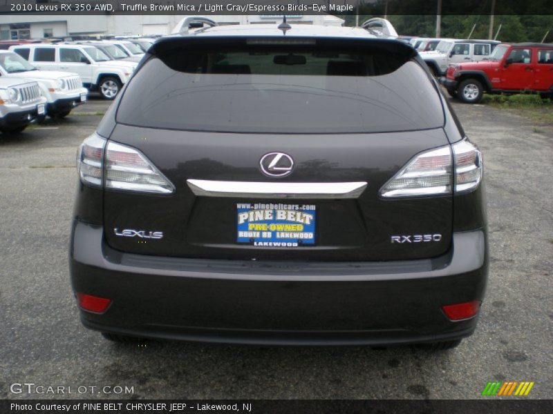 Truffle Brown Mica / Light Gray/Espresso Birds-Eye Maple 2010 Lexus RX 350 AWD