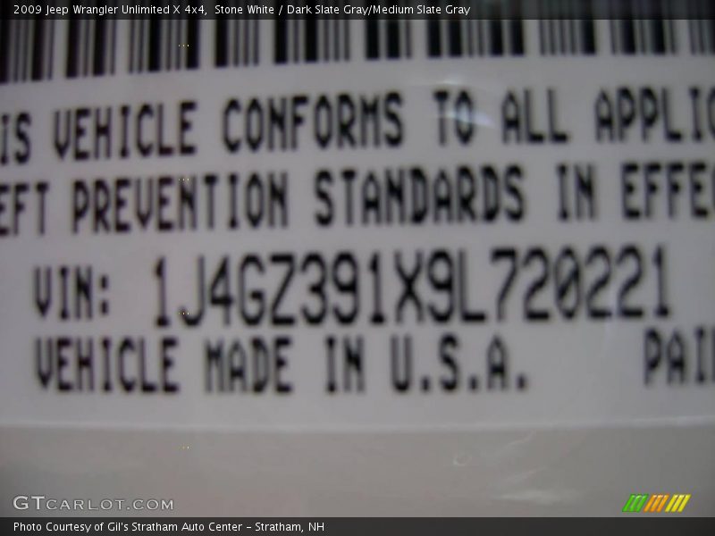 Stone White / Dark Slate Gray/Medium Slate Gray 2009 Jeep Wrangler Unlimited X 4x4