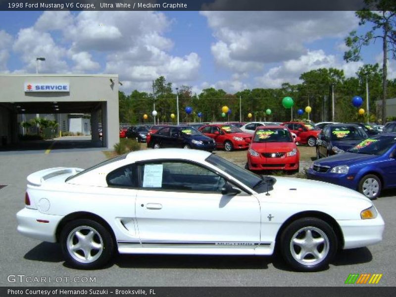 Ultra White / Medium Graphite 1998 Ford Mustang V6 Coupe