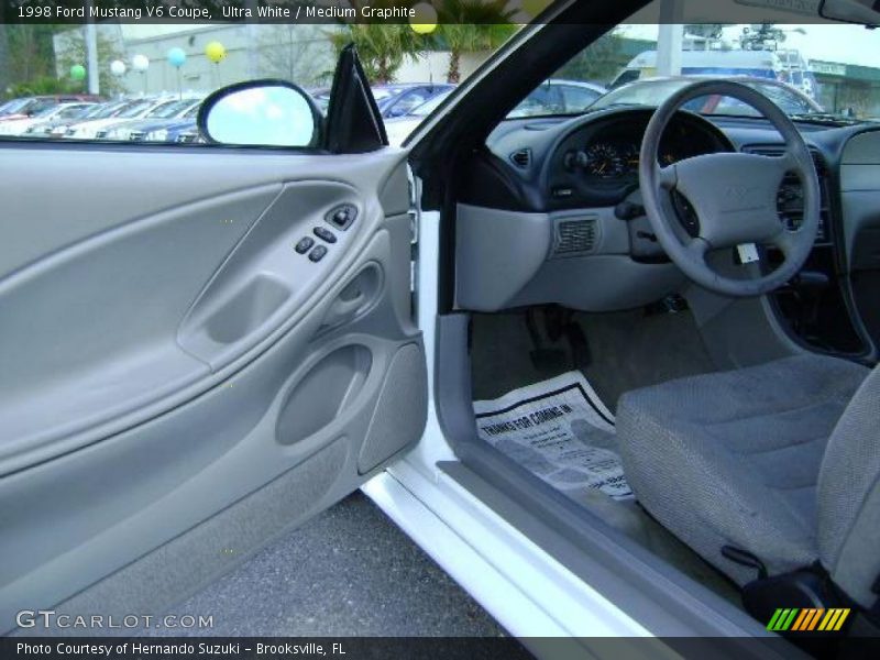 Ultra White / Medium Graphite 1998 Ford Mustang V6 Coupe