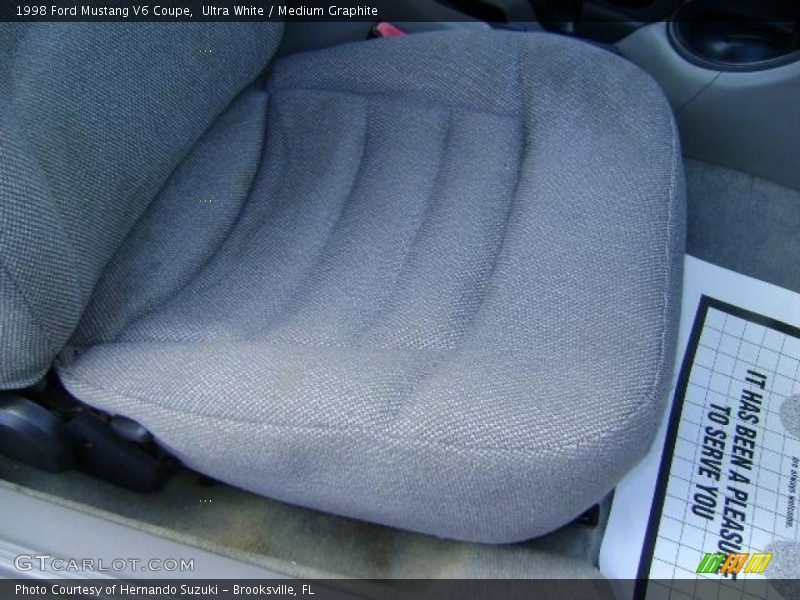 Ultra White / Medium Graphite 1998 Ford Mustang V6 Coupe
